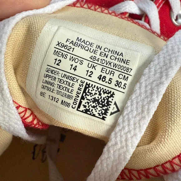 Converse Chuck Taylor All Star High Top Red men 12. Like new - Picture 10 of 10